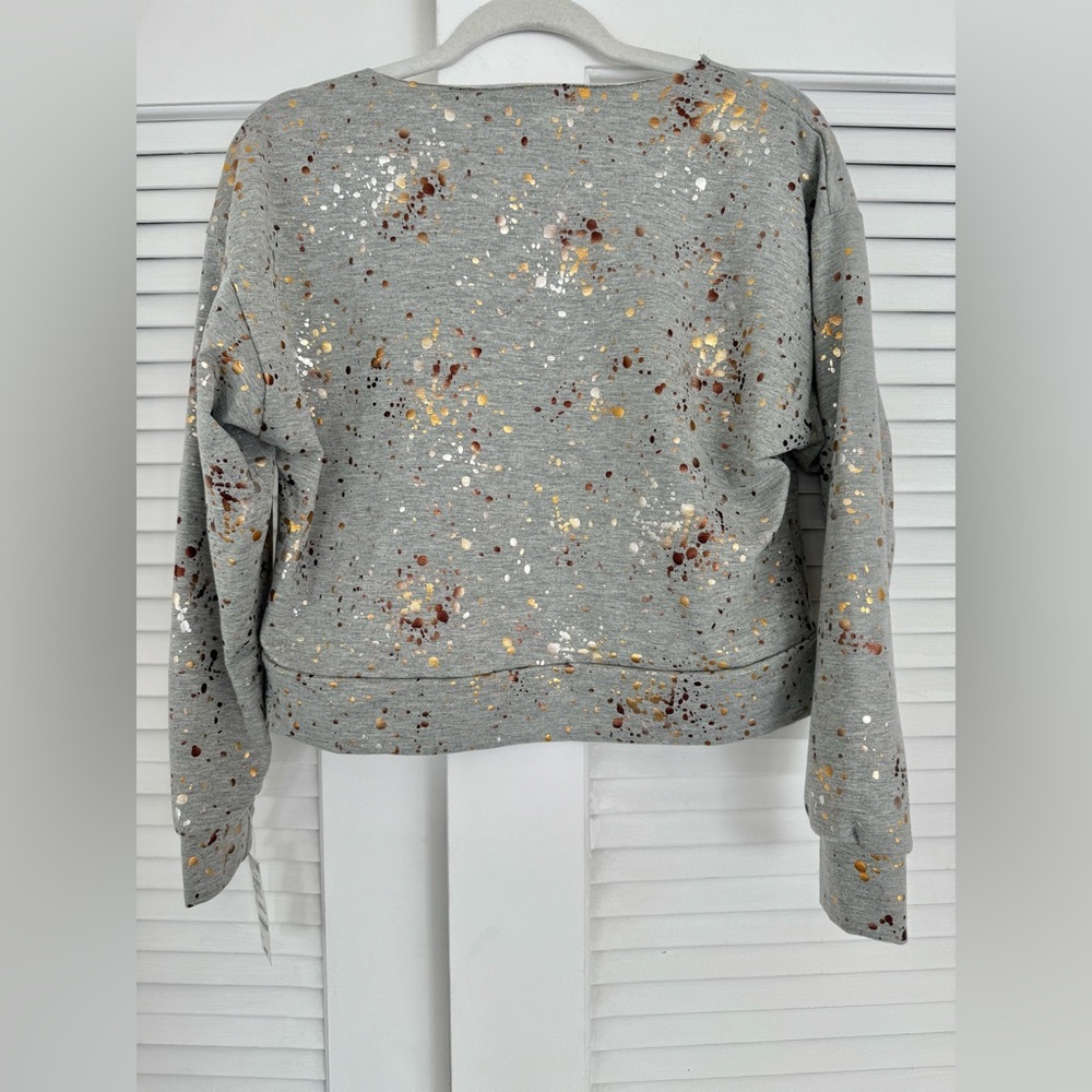 Jenni Gray and Gold Splatter Pajama Top